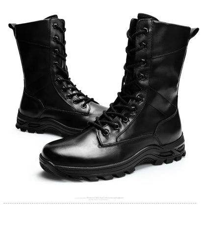 High Top Style Snow Boots Men Warm Men Lace Up Tactical Boots Brand Fashion Winter Ankle Boots Leather Outdoor Footwear