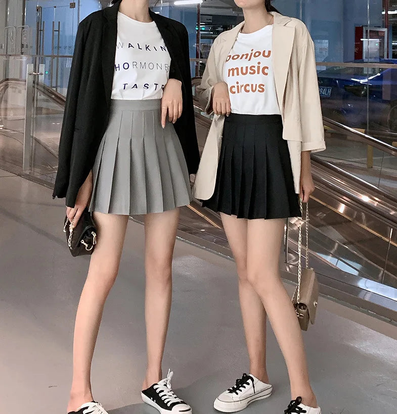 Mini Skirts Womens 2025 Summer Japanese School Pleated Skirts High Waist Kawaii Cute Pink Plaid Skirt Uniform Harajuku Jupe