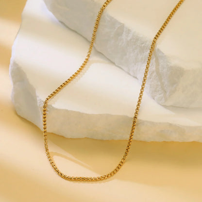 Stainless Steel Gold Color Chain Necklace Women Minimalist Cuban Paperclip Twisted Snake Chain Fashion Jewelry Wholesale