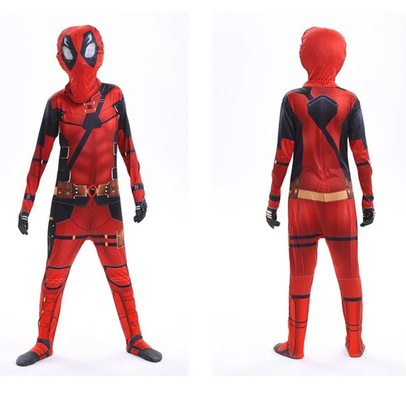 Kids Superhero Bodysuit Miles Cosplay Peter Parker Cartoon Costume Halloween Hooded Set Holiday Costume Jumpsuit Hoodie Separate