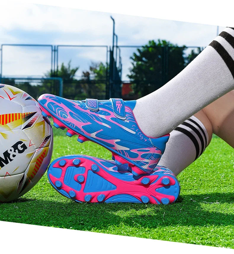 New Hot Kids Soccer Shoes School Football Boots Boys Girls Cleats Grass Sneakers Child Outdoor Athletic Training Sports Footwear