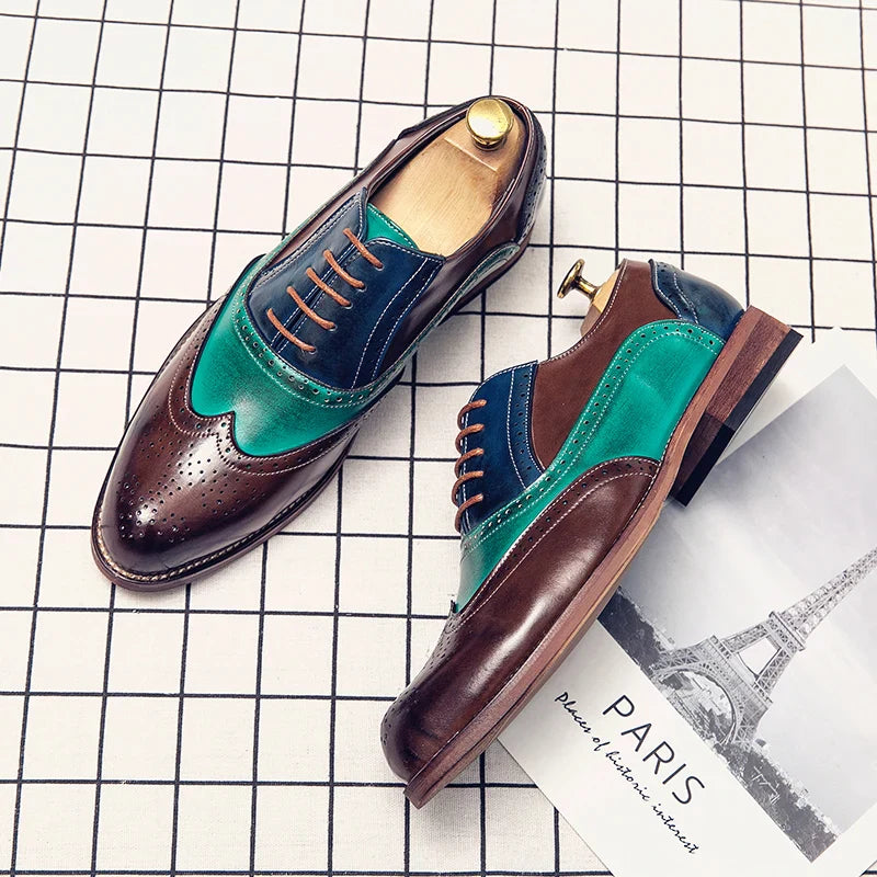 Handmade Mens Dress Designer Bullock Leather Fashion Wedding Italy Office Party Luxury Brand Shoes for Men Loafers Male Shoes 48