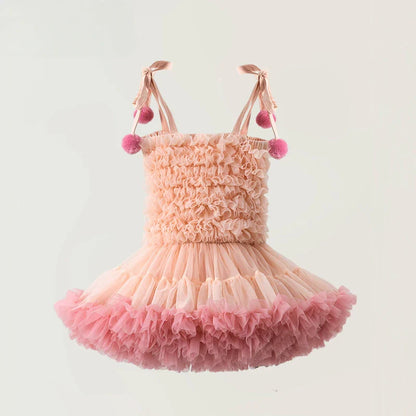 Fluffy Rabbit Skirt Girl Baby Dress Super Immortal Cake Fluffy Gauze Birthday Party Children's Princess Dress Summer