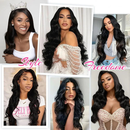 30 40 Inch 13x6 Body Wave Hd Human Hair Lace Frontal Wig 13x4 Body Wave Human Hair Wigs For Black Women Nature Black Brazilian