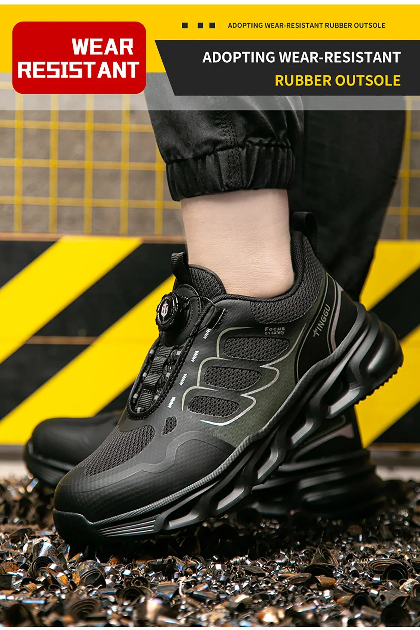 NEW Rotary Buckle Security Boots for Men WorkSneakers Women Boots Breathable Steel Toe ShoesSafety Puncture-Proof Men Boots