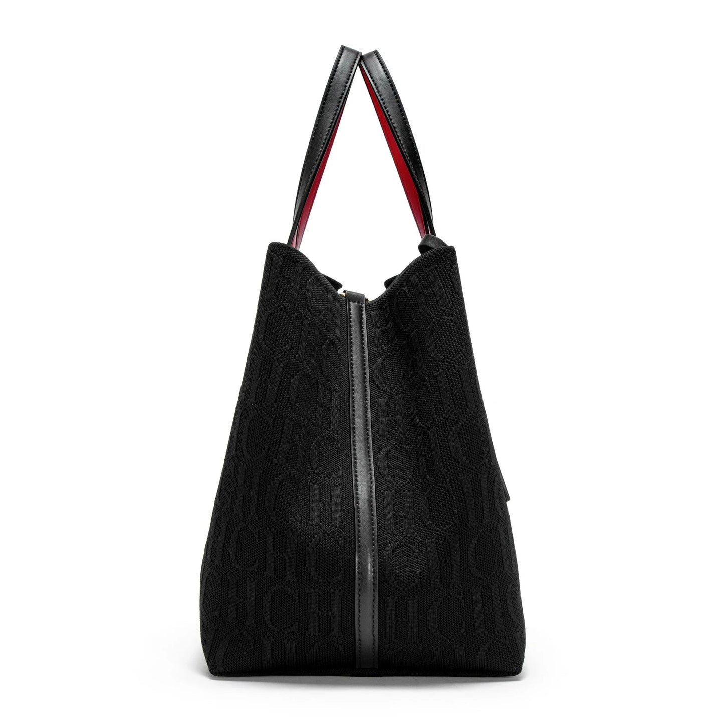 Tote Bag New Large Capacity Black Simple Knitted Shopping Bag 27*20*28cm
