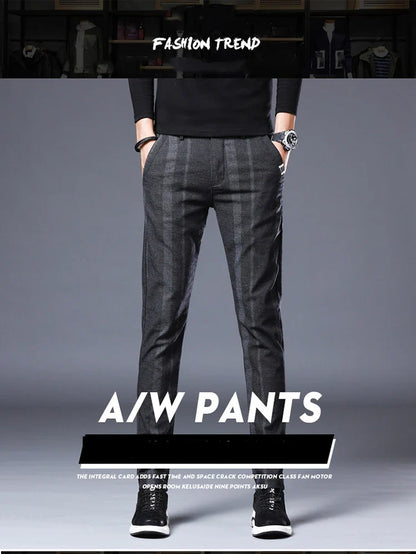 Business Casual Pants Men Slim Fit Fashionable Outdoor Elastic Breathable Sports Pants Formal Fashion Korean Clothes Trousers