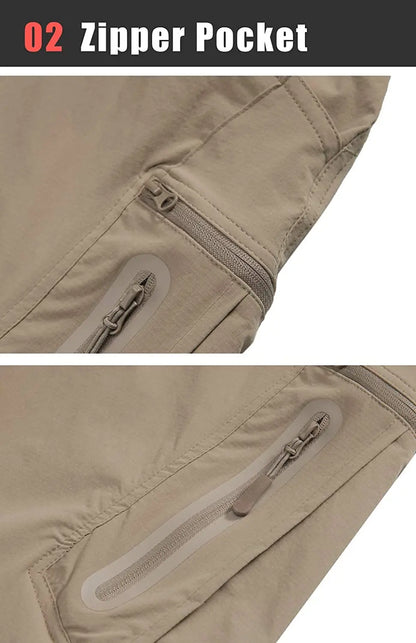 Lightweight Trousers Mens Fishing Pants Outdoor Hiking Nylon Quick Dry Pockets Cargo Pants Casual Work Trousers