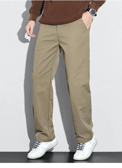 Men's Fashion Casual Straight Pants Baggy Classic Wide Leg Simple Trousers Loose Male Comfortable Soft Quality Pants