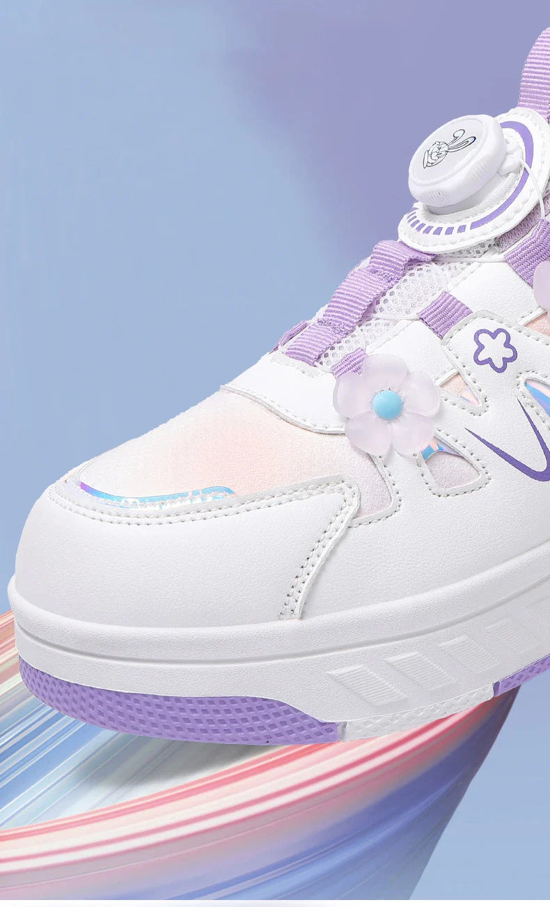 HeelysChildren's small flower decorated four-wheel roller skating sports shoe breathable roller skating girls shoes holidaygifts
