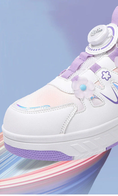 HeelysChildren's small flower decorated four-wheel roller skating sports shoe breathable roller skating girls shoes holidaygifts