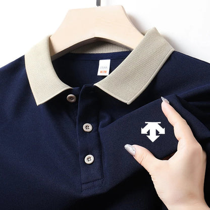 New Designer Original Men's Polo Shirt New Collar Luxury Printed Short Sleeved Casual Business T-shirt Comfortable Men's Wear
