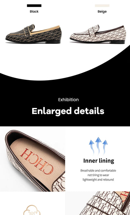 Classic Style Fashion Retro Women's New Flat Shoes Letters Printing Simple Hundred with Fine Workmanship Women's Casual Shoes