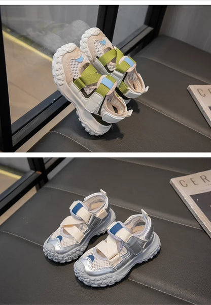 Children Sports Sandals 2024 Summer New Girls Mesh Running Shoes Kids Fashion Versatile Princess Sports Shoes Wear-resistant