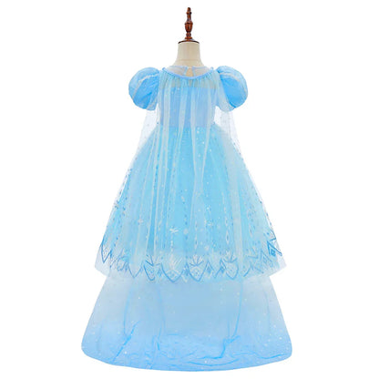 Children Princess Fancy Costume Elsa Party Carnival White Dress Up for Girl Christmas Birthday Cosplay Belle Snowflake Vestidoes