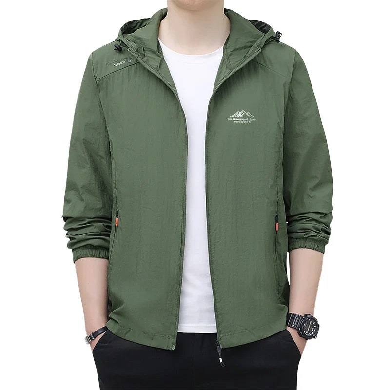 Fast Ship Summer Jackets Men Hooded Windbreaker Coats Camping Sunscreen Clothing Men Ultrathin Fishing Wearing Man Sportswear