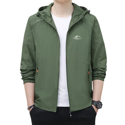 Fast Ship Summer Jackets Men Hooded Windbreaker Coats Camping Sunscreen Clothing Men Ultrathin Fishing Wearing Man Sportswear
