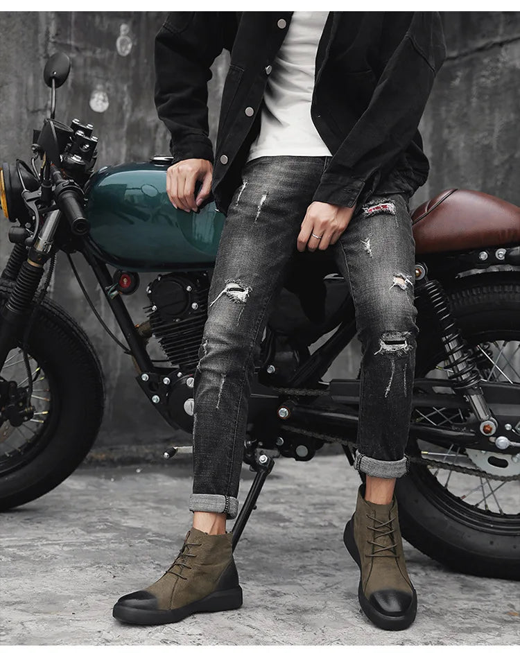 Men's Chelsea Cotton Boots Winter Men's Genuine Leather Shoes High Top Men Plush Sapato Social Masculino Zapatos Para Hombres