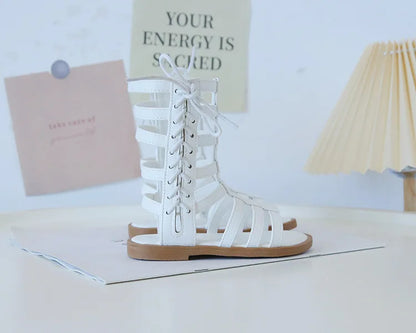Children Sandals High-top Kids Girls Sandals Baby Sandals High Quality Flat Cut-Outs Beach Sandals