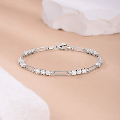 3mm D Color Round Moissanite Bracelet Summer Fashion Jewelry GRA Certified s925 Sliver Plated 18k Bracelets for Women