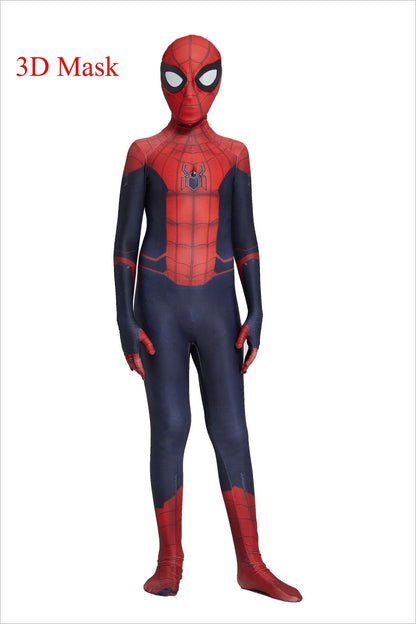 3D Mask Costume for Kid Adult Miles Morales Spider-Man Cosplay Bodysuit Halloween Carnival Superhero Full Body Zentai Jumpsuit