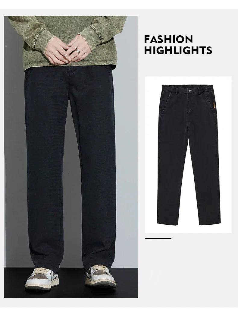 4 Colors New Straight Men's Pants Baggy Casual Lyocell Comfortable Stretch Trousers Male Wide Fashion Korean Pants Streetwear