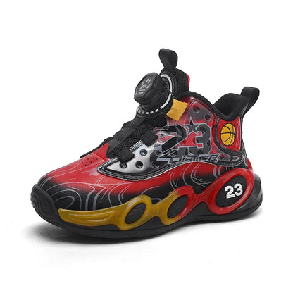 Children‘s Basketball Shoes Non-slip Breathable Basketball Sports Training Shoes Boys Girls Sneaker Outdoor Lace-up Running Shoe