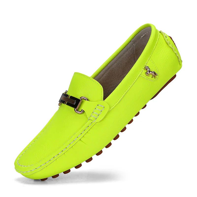 Shoes Men Handmade PU Leather Loafer Casual Driving Flats Slip-on Shoes Luxury Comfy Moccasins White Loafers Shoes for Men