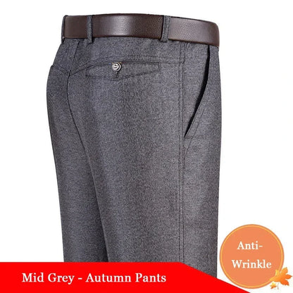Men's Summer Dress Pants Grey Formal Classic Business Suit Pants Casual Dress Suit Office Work Slim Fit Male Trousers GOZBKF