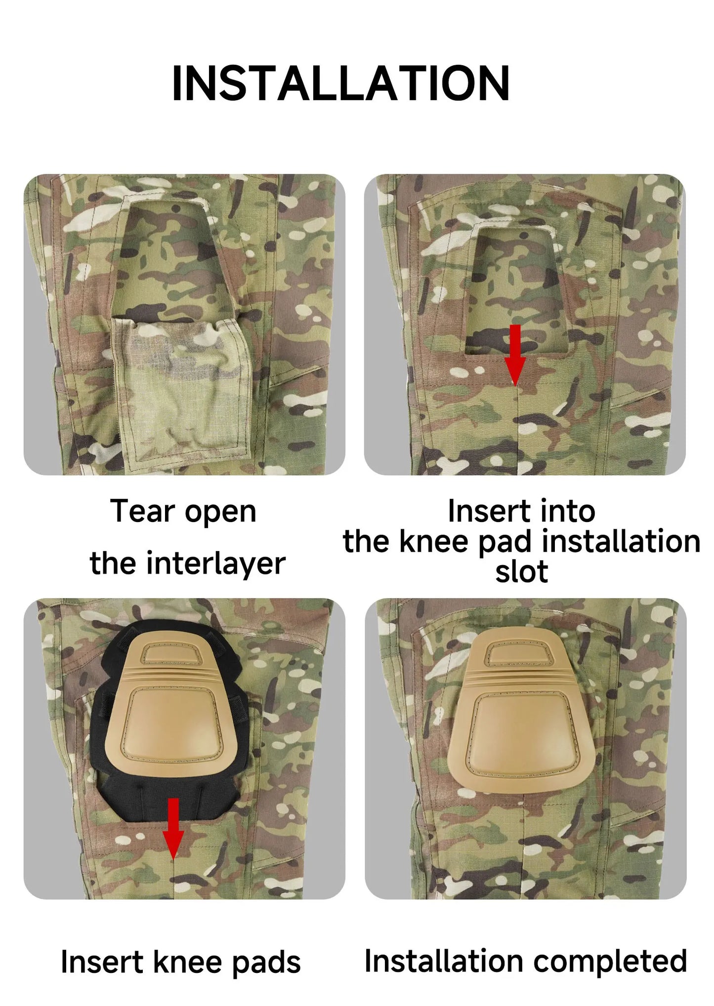 Tactical G3 Pants Cargo Combat Pants With Knee Pads Tactical Trousers Cotton Polyster Hiking Hunting Paintball Outdoor Sports