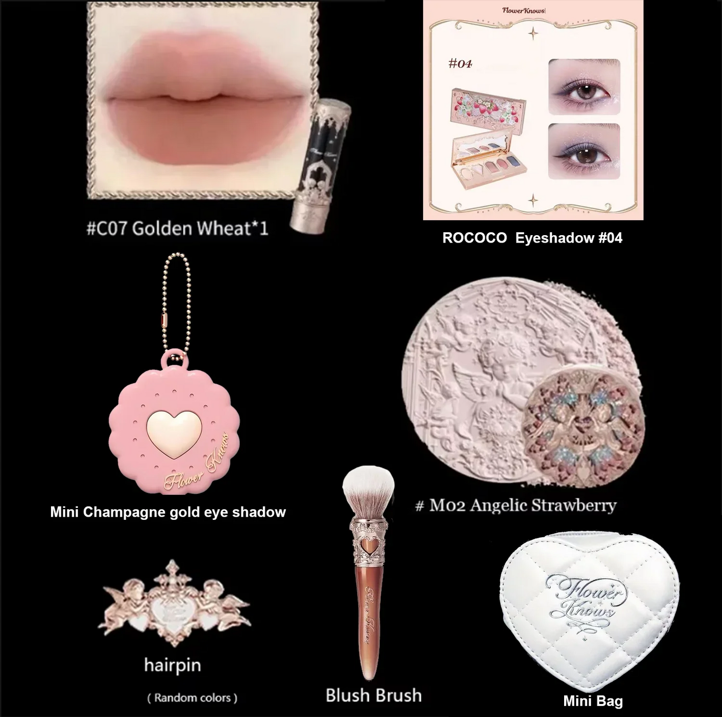 Little Angel Collection Makeup Gift Box Eyeshadow Blush Cream Matte Lipstick Highlighter Full Kit All In One