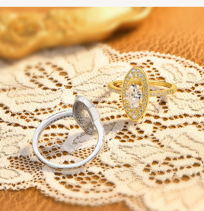 Original New Full Synthetic Moissanite Ring Oval Cut 1CT s925 Sterling Silver Luxury Engagement Wedding Rings for Women