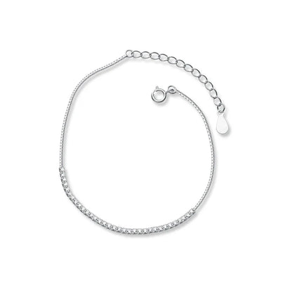 None925 Sterling Silver Clear CZ Twinkling Exquisite Zirconia Adjustable Bracelet Chain for Women Wedding Fine Jewelry Gifts