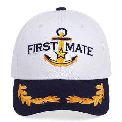 Men Women Baseball Caps Embroidered Captain & First Mate Hats Boating Marine Sailor Party Fun Hat