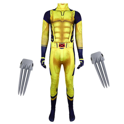 Deadpool vs Wolverine Boys Superhero Cosplay Spandex Suits with Accessories Swords Claws Children Birthday Gift Toy Role Play
