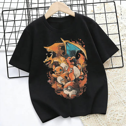 Children's T-shirt Man Women Cotton Casual Short Sleeve Tee Parent-child Clothing 2026 Y2k Summer Fashion Streetwear