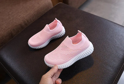 Children Running Sneakers Boys Girls Casual Mesh Breathable Anti-Slip Walking Patchwork Tenis Toddler Soft Soled Girls Shoes