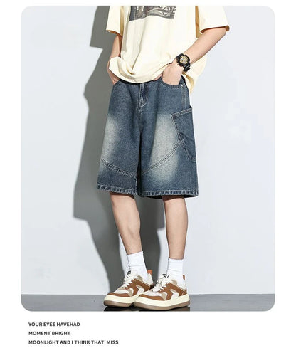 Baggy Denim Shorts Fashion Casual Straight Harajuku Jeans