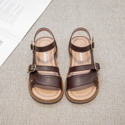 Children's Summer Sandals Hollow-out Woven Fashion Girls Beach Sandals Simple Fashion Kids Causal Flats Shoes Size 26-36
