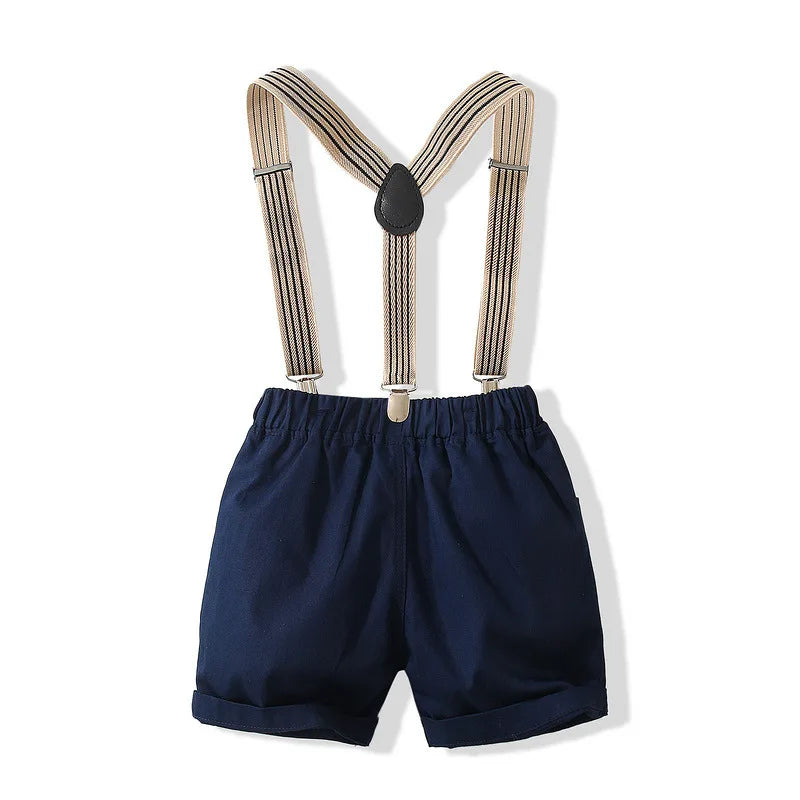 Kids Boys Formal Birthday Outfit Suit Toddler Gentleman Wedding White Shirt 1-7 Years Baby Pants Boys Ceremony Outfits