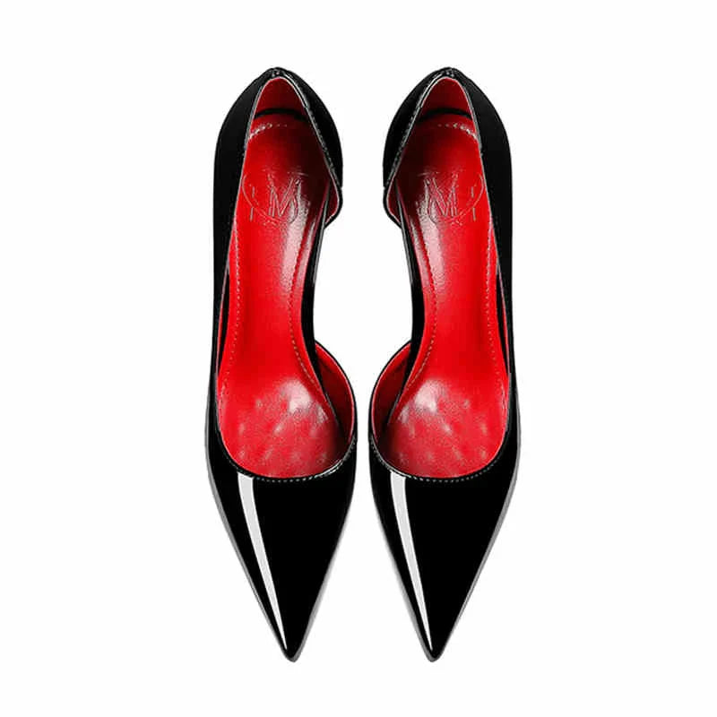 Women's heels 2025 New Luxury Brand Pumps Red Bottom Pointed Toe Rhinestone High Heels Elegant Stiletto Party Prom Ladies Shoes
