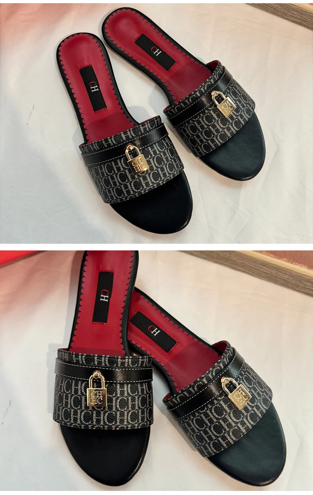 Women's Wearable Beach Slippers Flat Minimalist Letter Printed Designs Niche Women's Commute Vacation Slippers