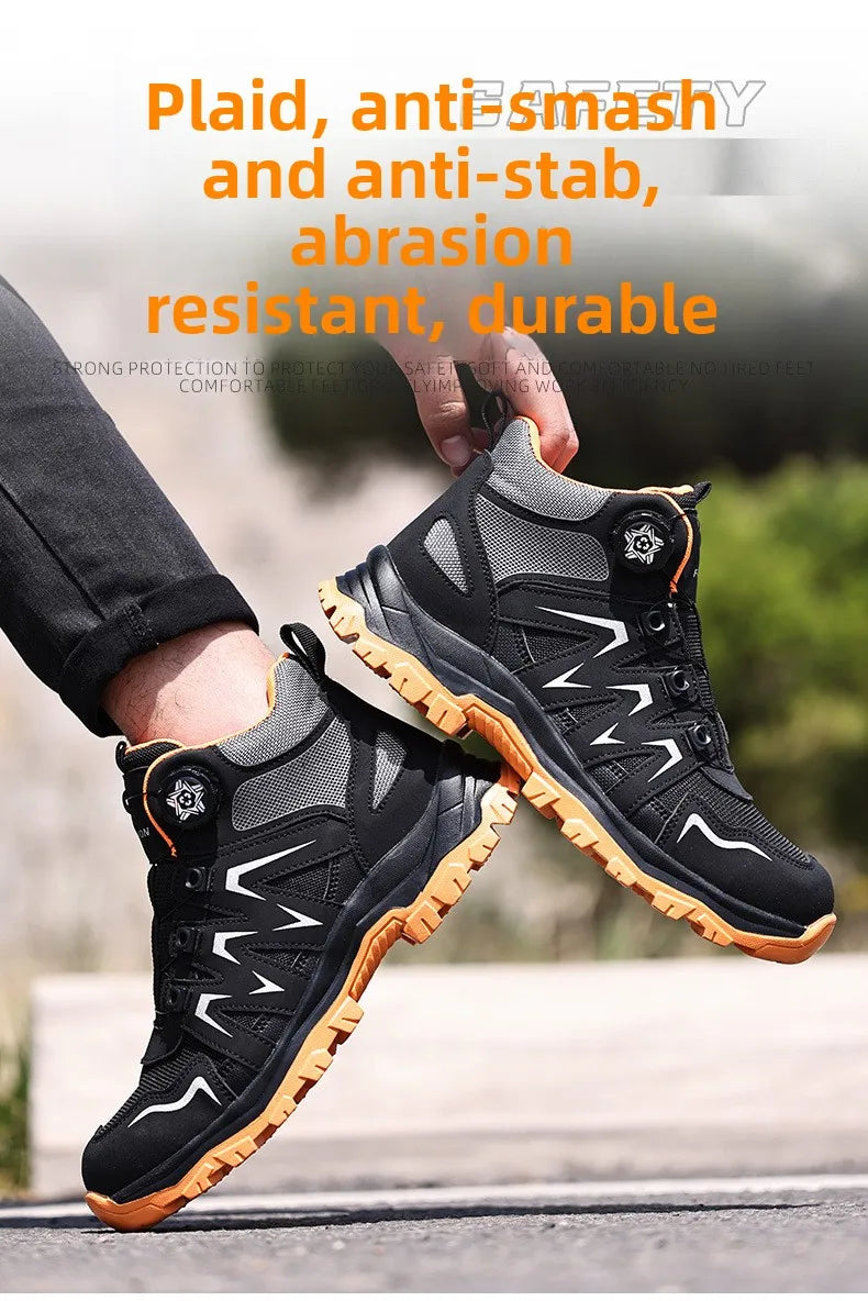 Durable Steel Toe Work Shoes Anti Smashing Piercing with WearResistant Rubber Soles Iron Shavings Resistance for Safety Workwear
