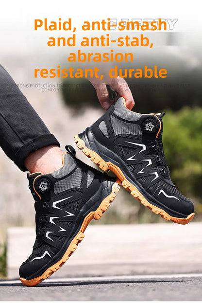 Durable Steel Toe Work Shoes Anti Smashing Piercing with WearResistant Rubber Soles Iron Shavings Resistance for Safety Workwear
