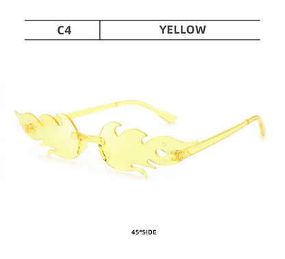 Flame Sunglasses Rimless Personality Colorful Ball Party Sunglasses Candy Hip-hop Fruit One-piece Glasses