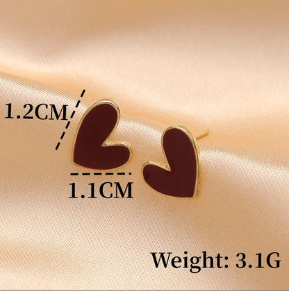 S925 Silver Needle New Love Design Sense Unique Small Group Earrings Simple Black Women's Ear Jewelry Wholesale And Retail