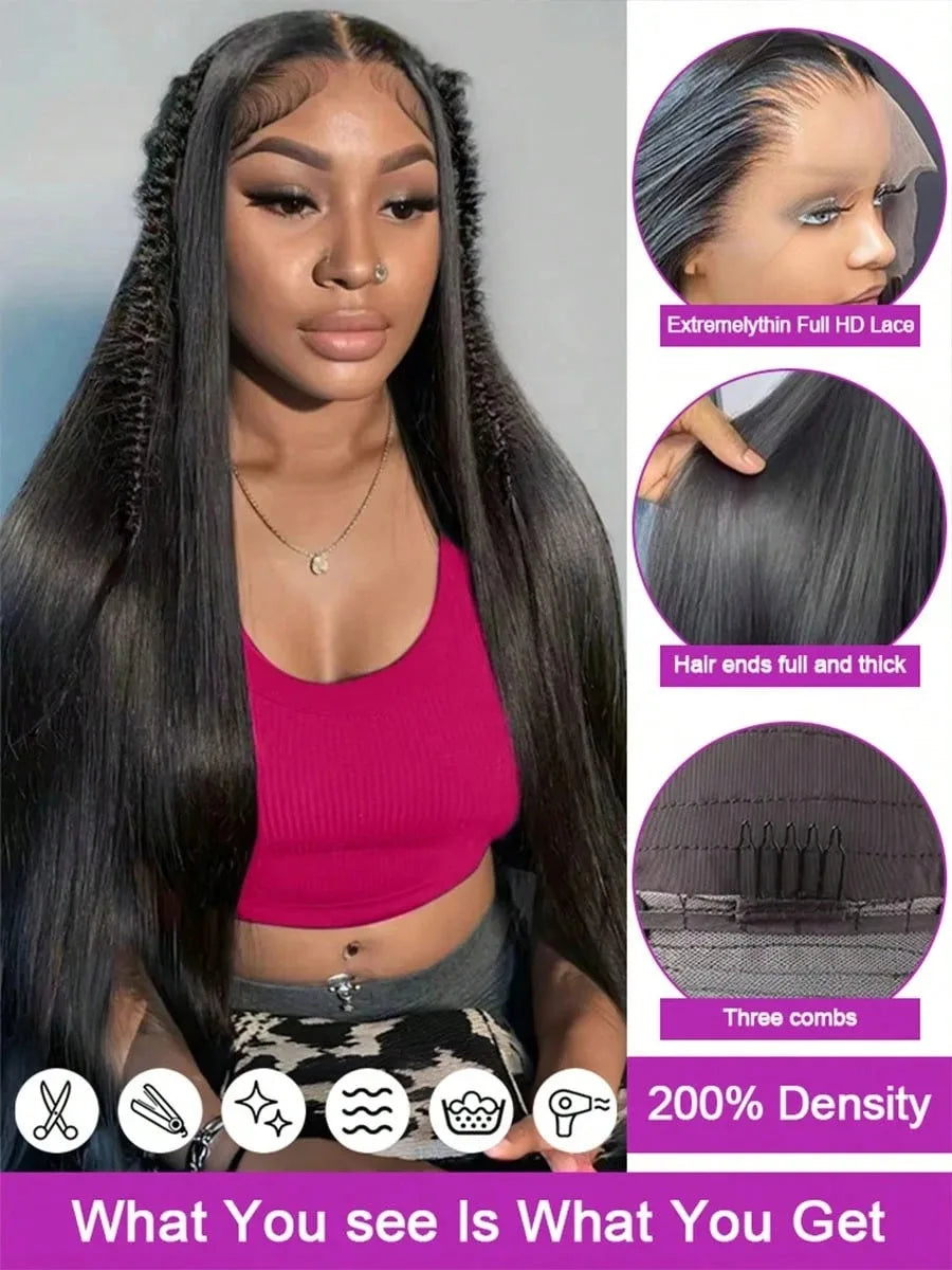 Straight Lace Front Wigs Human Hair 13X6 Hd Lace Frontal Wig 13X4 Bone Straight Human Hair Wig Glueless 5x5 Straight Closure Wig