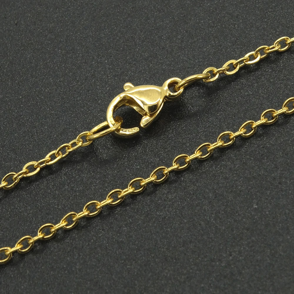 Men Women Jewerly 1mm 16" 18" 20" 22" 24" Inches Links Chain Fashion Necklace Stainless Steel Necklace Classic Pop Rolo Chains