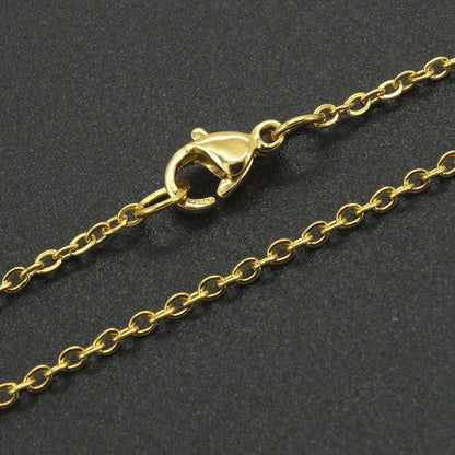 Men Women Jewerly 1mm 16" 18" 20" 22" 24" Inches Links Chain Fashion Necklace Stainless Steel Necklace Classic Pop Rolo Chains