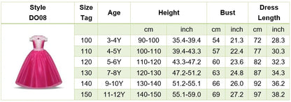 Children New Elsa Costume Little Girls Princess Cosplay Birthday Sequin Maxi Dresses Cinderella Rose Red Performance Ball Gown